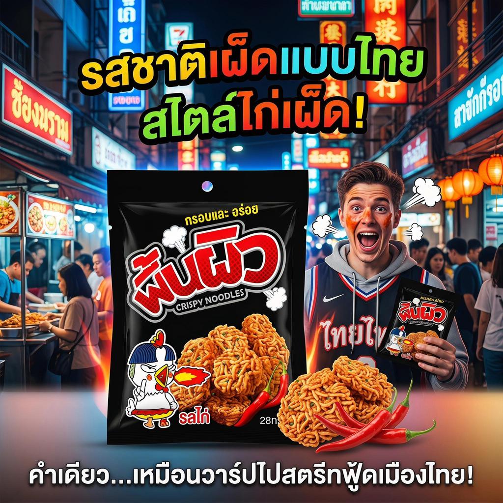 Jinlong บะหมี่กึ่งสำเร็จรูปจิ้ว 5-10 ถุง รสชาติผสม กรอบอร่อย อุดมไปด้วย ...