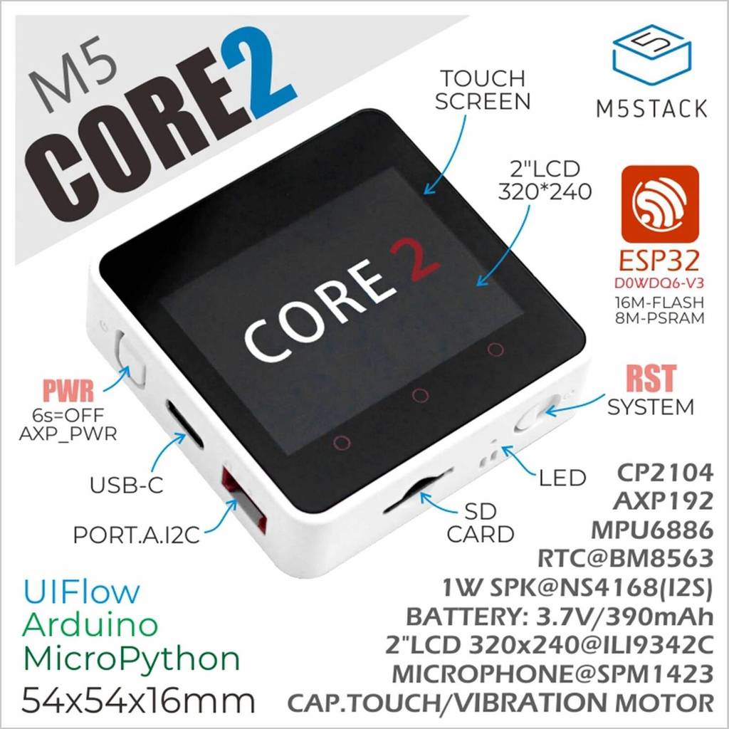 M5Stack Official M5Stack Core2 ESP32 IoT Development Kit | Shopee Thailand