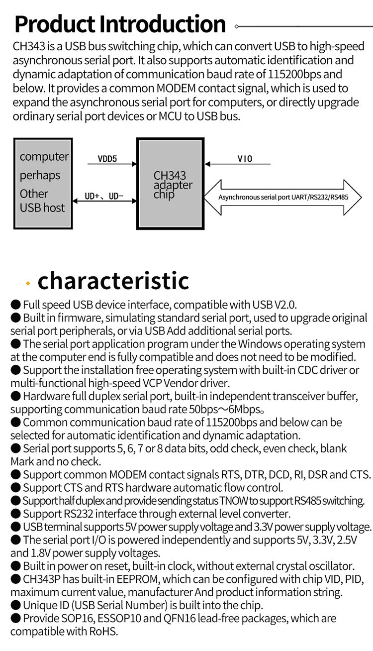 CH343P USB ถึงโมดูลพอร์ตอนุกรม TTL UART CH343 การเผาไหม้และดาวน์โหลด ...