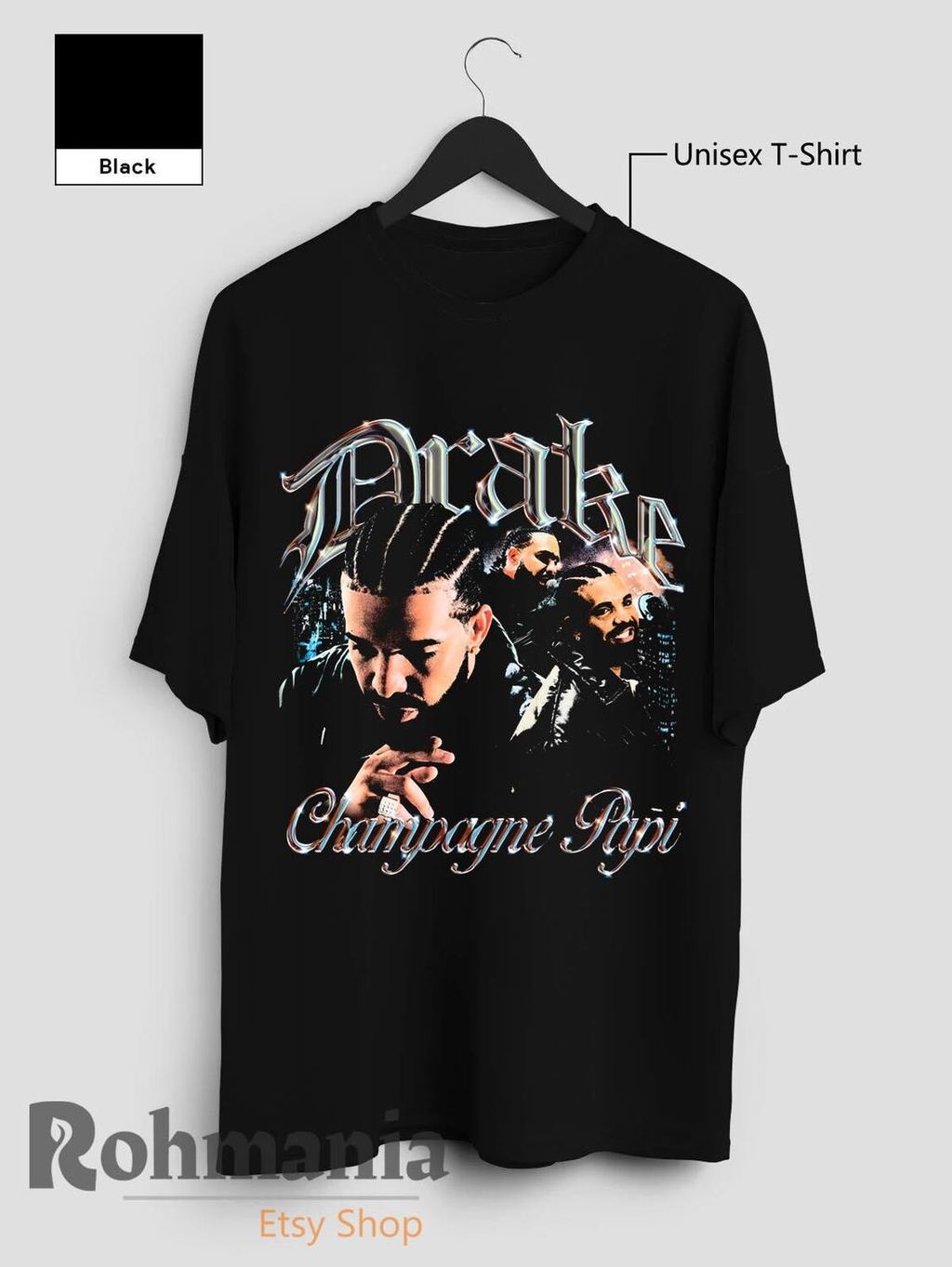 Drake T เสื้อ, Drake แชมเปญ Papi เสื้อ, Retro Rap Hip Hop Music Merch ...
