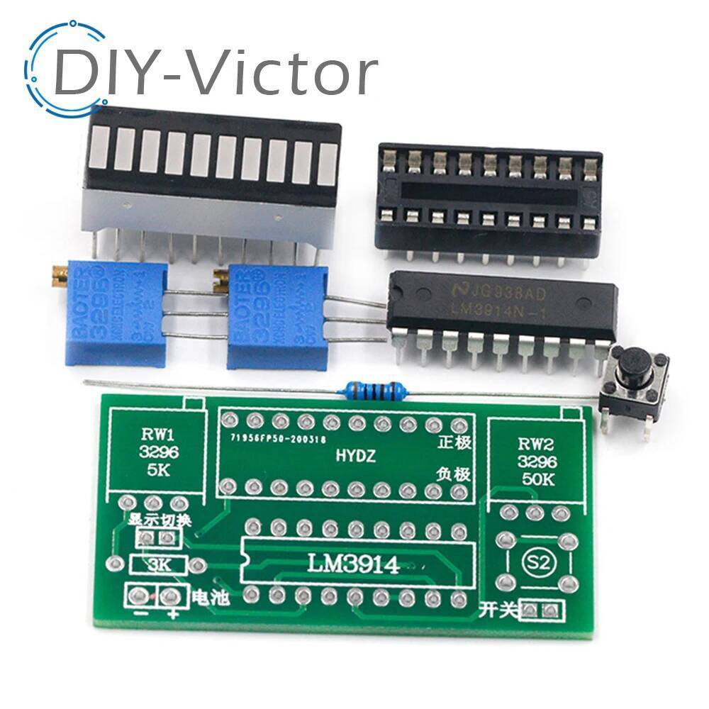 LM3914 10 Segment 3.7V แบตเตอรี่ลิเธียม 12V แบตเตอรี่ตัวบ่งชี้ความจุ ...