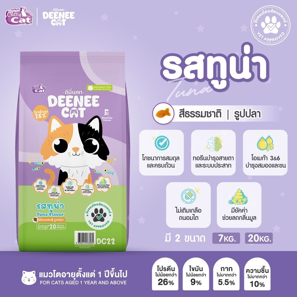 Deenee Cat แพ็ค 10 ถุง อาหารแมวดีนี่แคท อาหารเม็ด สำเร็จรูปสำหรับน้อง ...