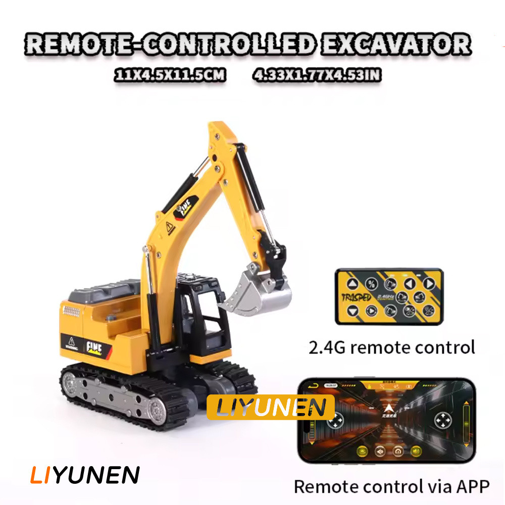 1: 64 Mini RC Excavator รถยกเดสก์ท็อปรีโมทคอนโทรลรถบรรทุกกระเป๋ารถ Rc ...