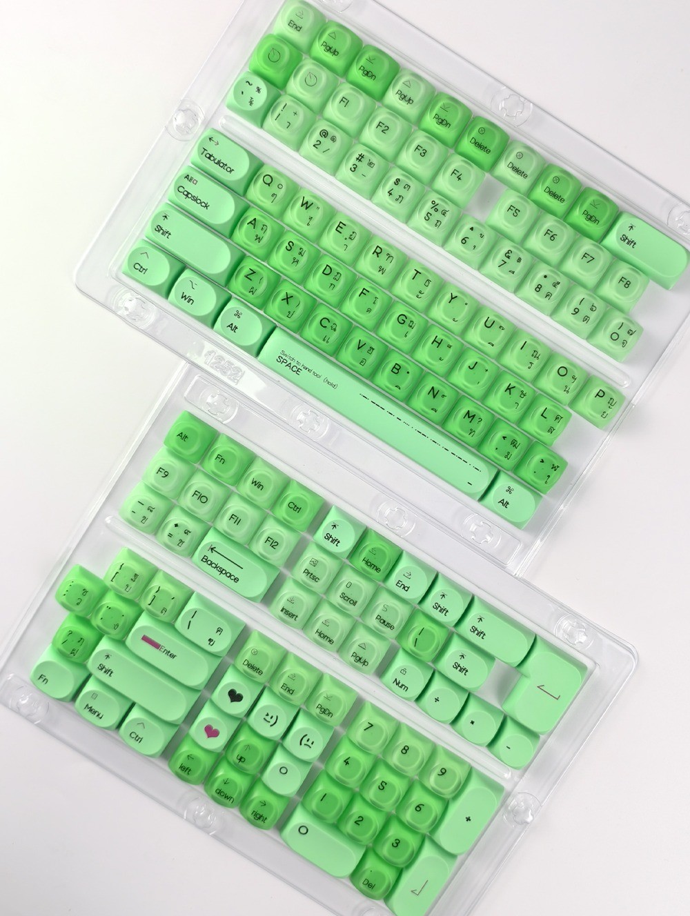 MAIMOOO สีชมพู Haze Keycap HOA โปรไฟล์ 132 คีย์ PBT PC Double Shot Dye ...