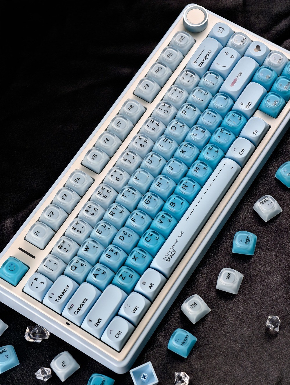 MAIMOOO Blue Haze Keycap HOA โปรไฟล์ 132 คีย์ PBT PC Double Shot Dye ...