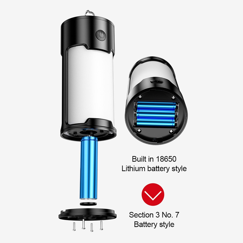 [xk]ไฟตั้งแคมป์ LED แบบพกพาแบตเตอรี่ขับเคลื่อน IPX45 800 Lumens Camping ...