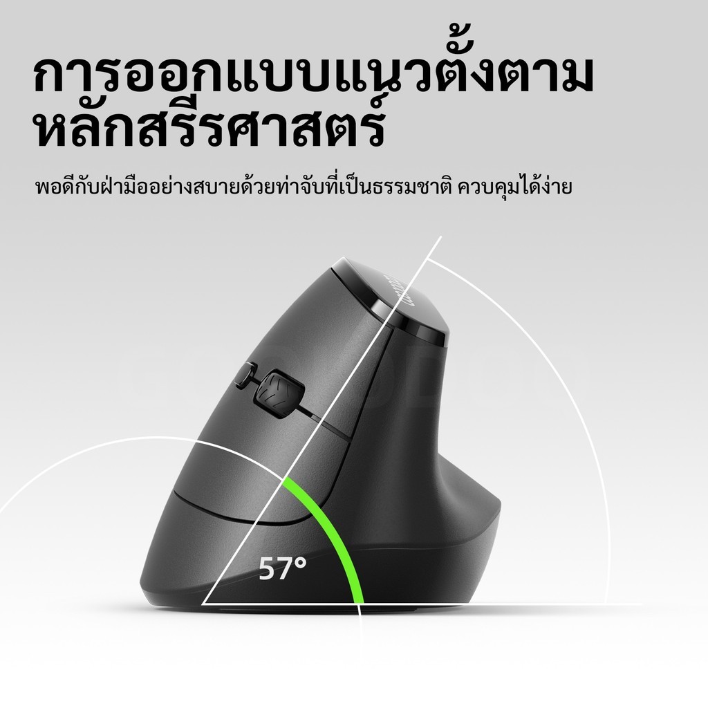 GOOJODOQ Wireless Mouse Quiet Dual-mode 57° Ergonomic Vertical Angle 5 ...