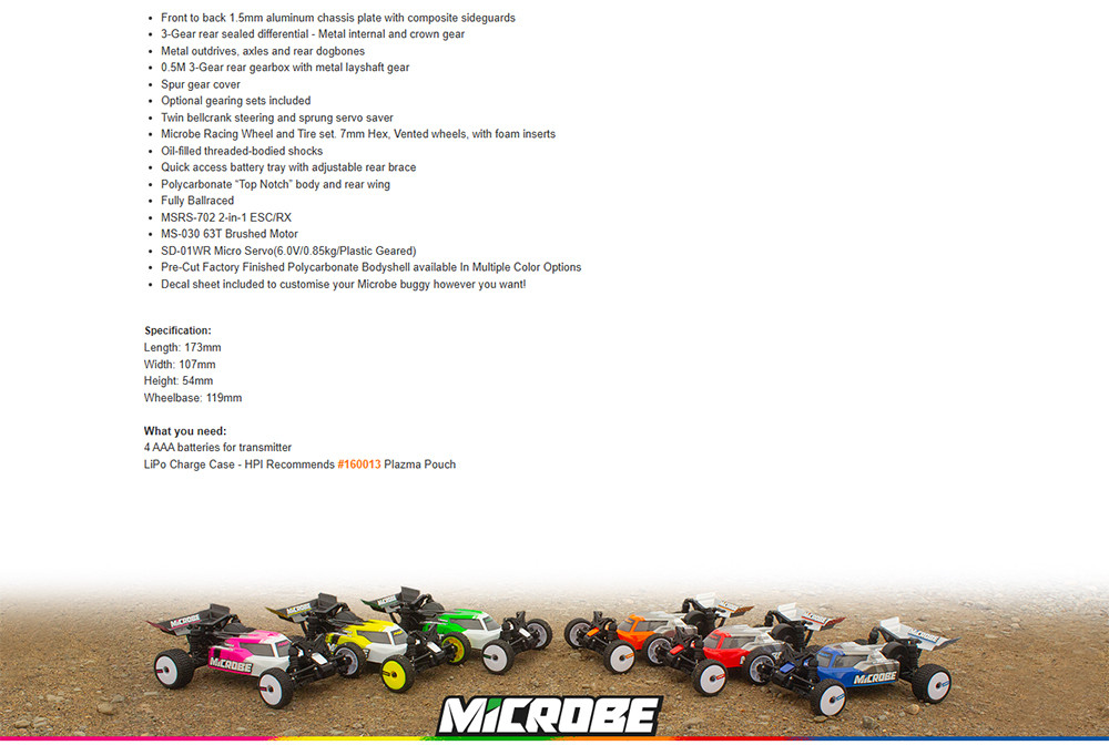 HPI Maverick Microbe 2WD แปรง 1/24 RC รีโมทคอนโทรลไฟฟ้ารุ่นรถ Off-road ...