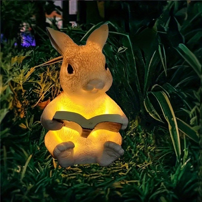 โคมไฟพลังงานแสงอาทิตย์สําหรับอ่านหนังสือกระต่ายโคมไฟงานฝีมือเรซิน Led กลางแจ้งตกแต่งโคมไฟภูมิทัศน์พลังงานแสงอาทิตย์สวนโคมไฟสนามหญ้าพจนานุกรม