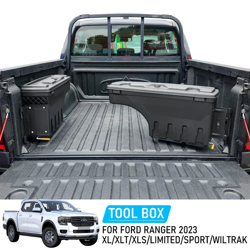 2PCS Storage Box Case Truck Bed Toolbox Tailgate Swing Case For Ford ...