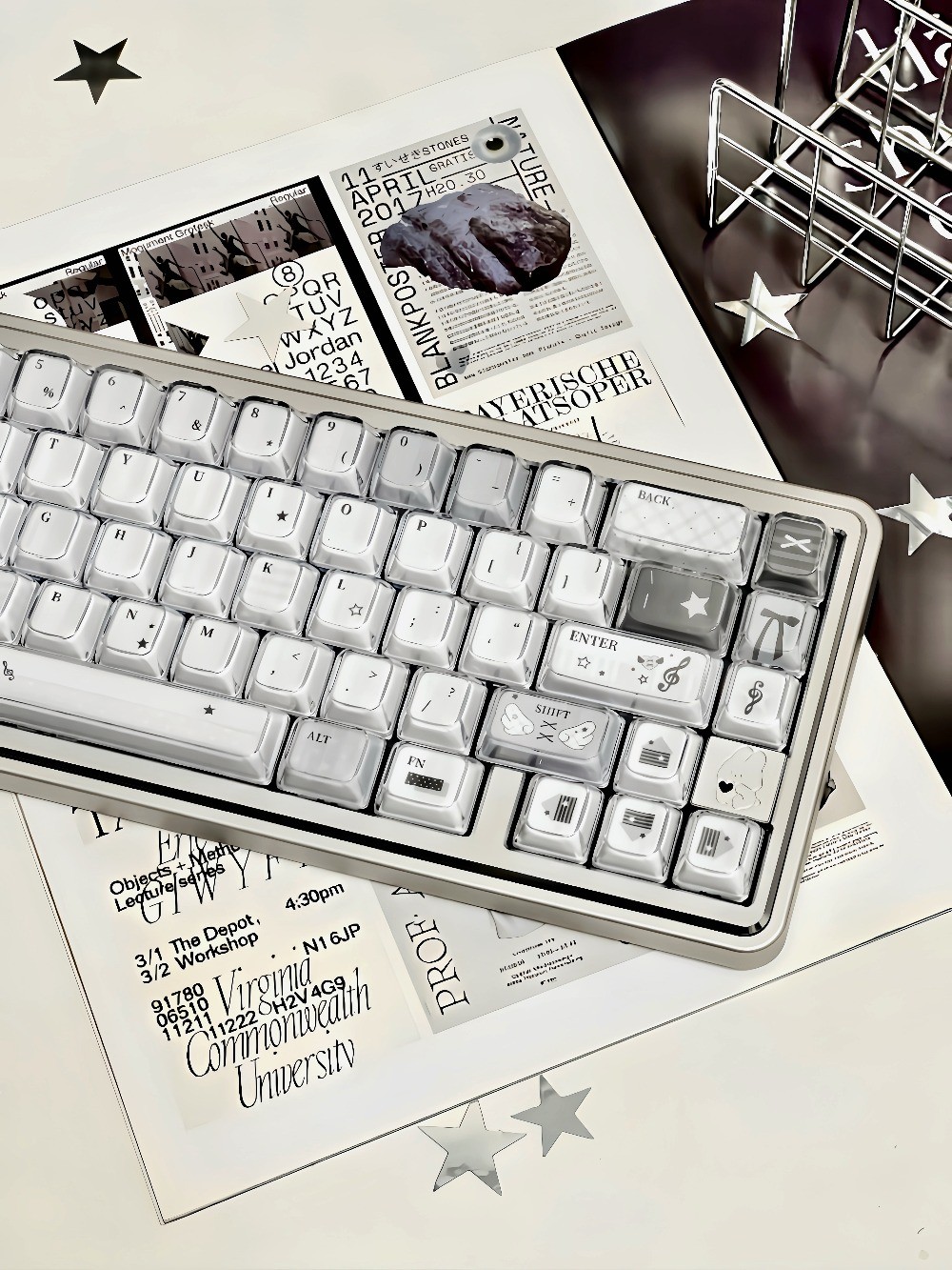 Asian Musical Notes Keycaps Cherry / KDA Profile 120 / 135 คีย์ PBT PC ...