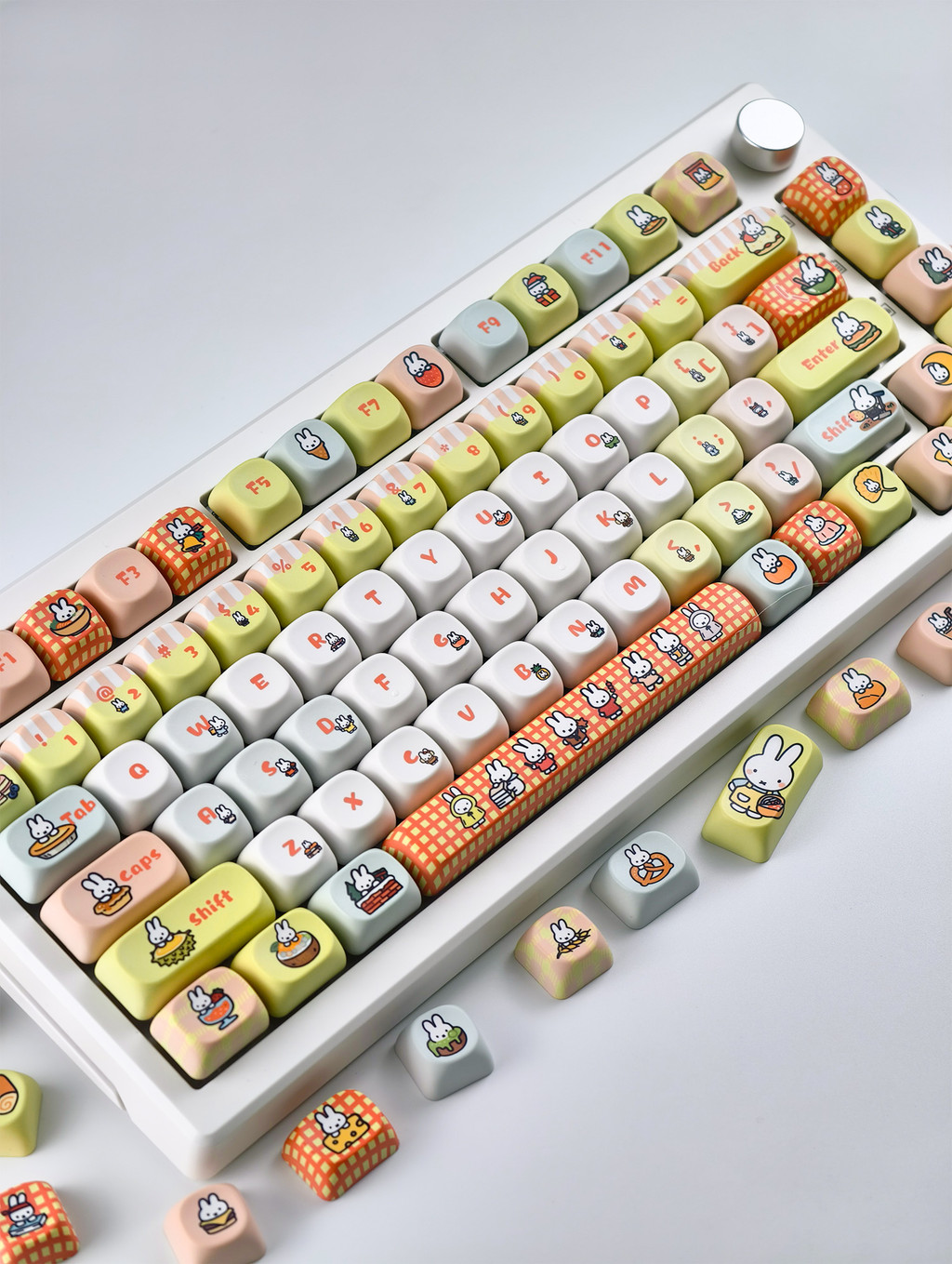 Miffy Keycap 130 คีย์ MOA โปรไฟล์ PBT Aula F75 F99 RK100 Dye ...