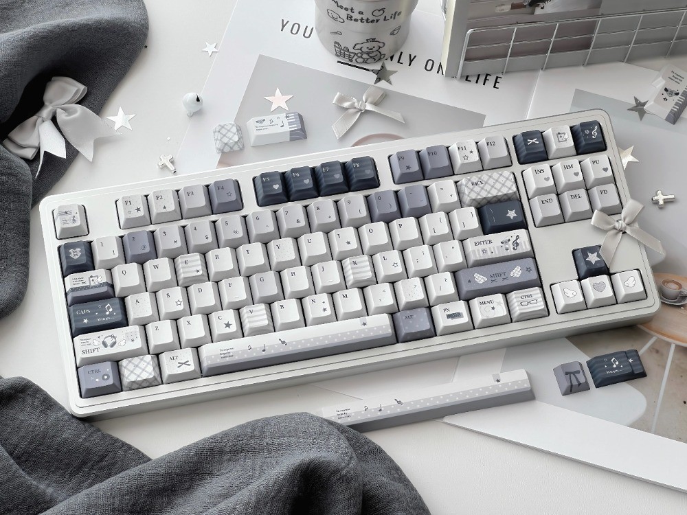 Asian Musical Notes Keycaps Cherry / KDA Profile 120 / 135 คีย์ PBT PC ...