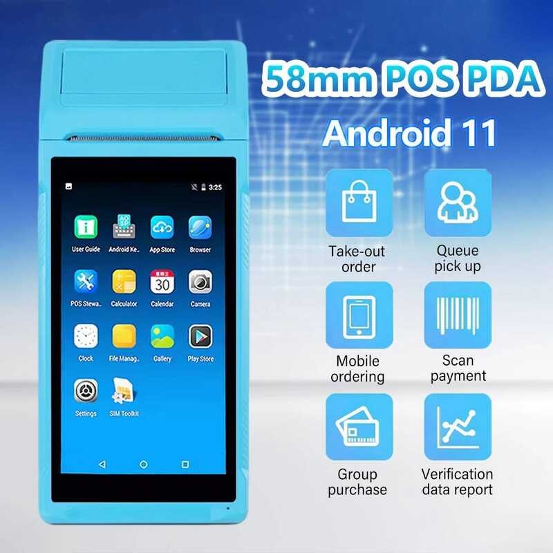 GOOJPRT Q2 11 PDA POS Terminal ใบเสร็จรับเงินแบบพกพาความร้อนไร้สาย ...