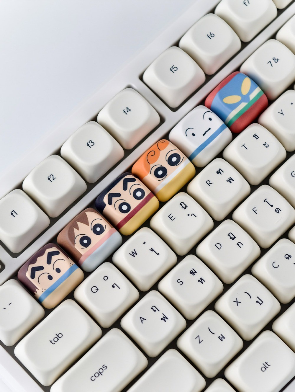 Crayon Shin-Chan Keycaps 6pcs PBT MOA โปรไฟล์น่ารักการ์ตูน Wooting Aula ...