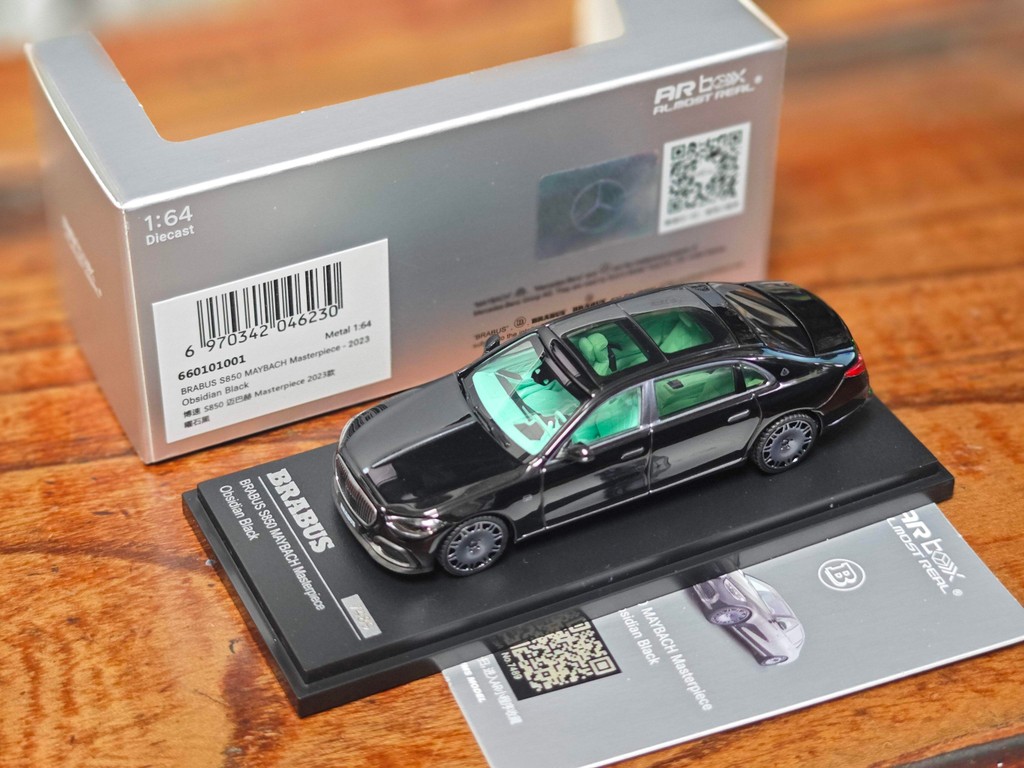 ARBox 1:64 Brabus S850 Maybach – Modello In Metallo Pressofuso Nero (Almost Real)
