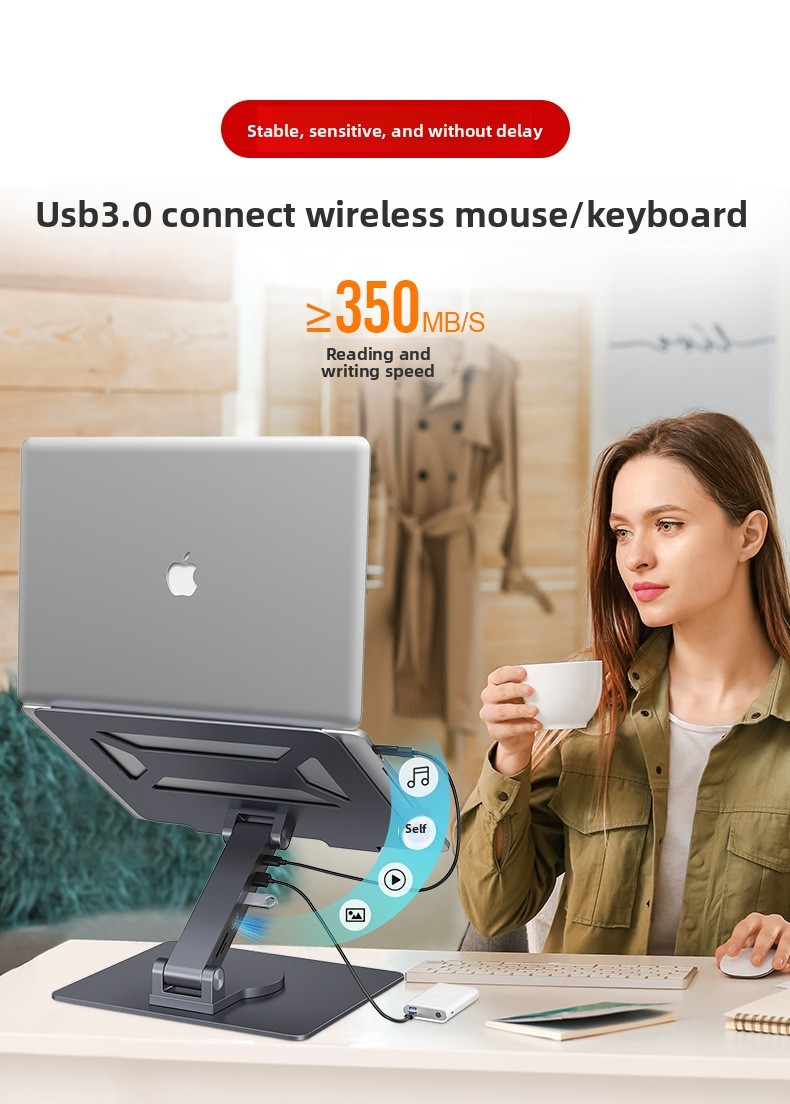 8 in 1 Notebook Stand PD Fast Charge หมุนพับ USB Gigabit Network Port ...