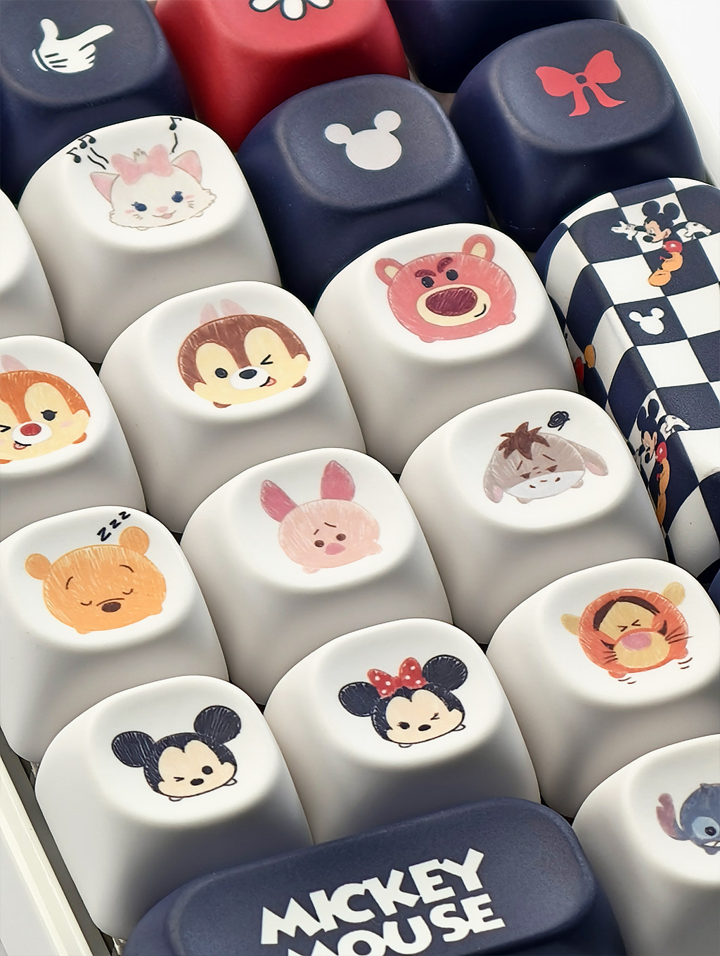 Disney Mickey Pooh Keycaps MOA Profile PBT 12pcs การ์ตูนรอบห้าด้าน Dye ...