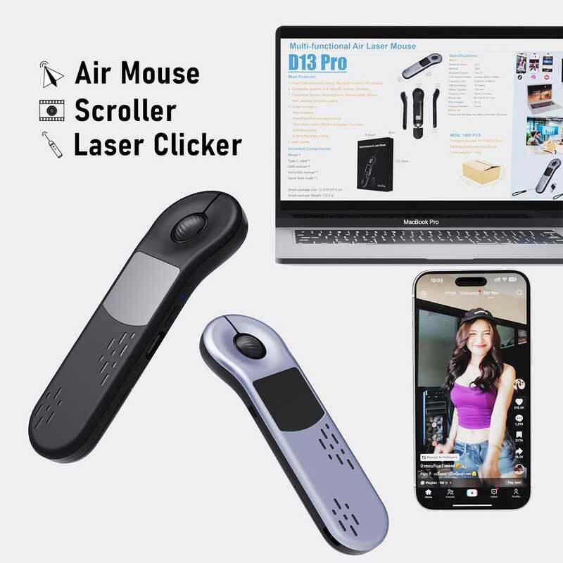 เมาส์ไร้สาย 2.4G บลูทูธ Dual Mode Pointer Pen Presenter รีโมทคอนโทรล ...
