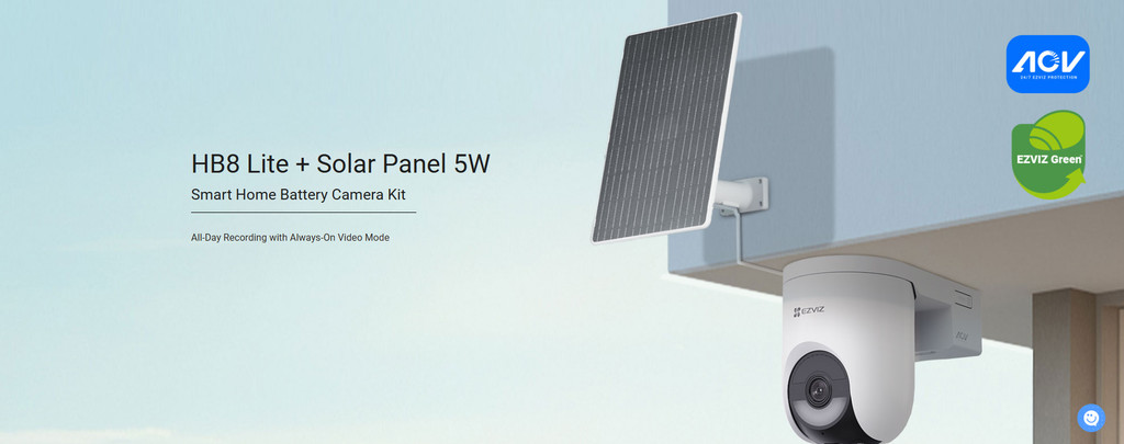 EZVIZ HB8 LITE + SOLAR PANEL 5W Smart Home Battery Camera Kit กล้องวงจร ...