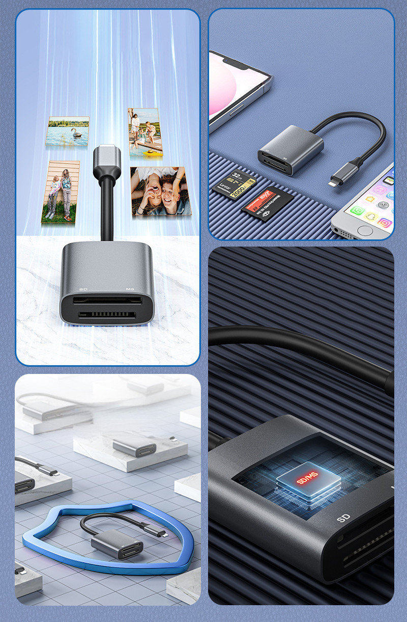 2 in 1 Card Reader SD + MS Type C สำหรับ Sony Memory Stick PRO Duo ...