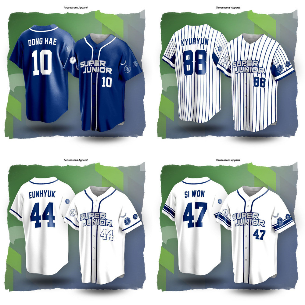 เจอร์ซีย์เบสบอล Unofficial Super Junior Super Show Suju Kpop