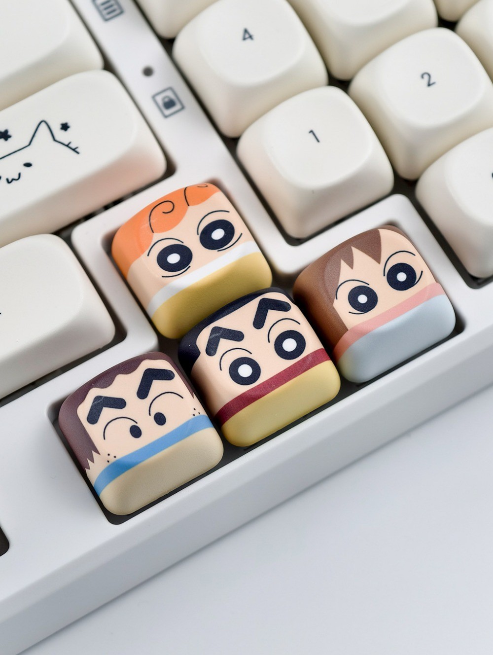 Crayon Shin-Chan Keycaps 6pcs PBT MOA โปรไฟล์น่ารักการ์ตูน Wooting Aula ...