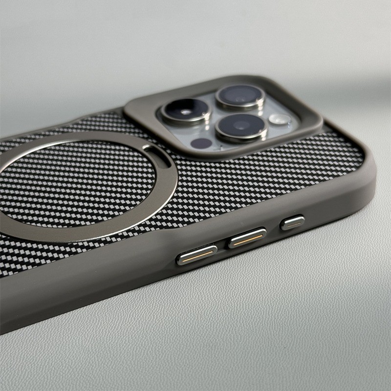HOCE คาร์บอน Fibre รูปแบบเคสโทรศัพท์แม่เหล็กสําหรับ iPhone 17 16 15 14 ...