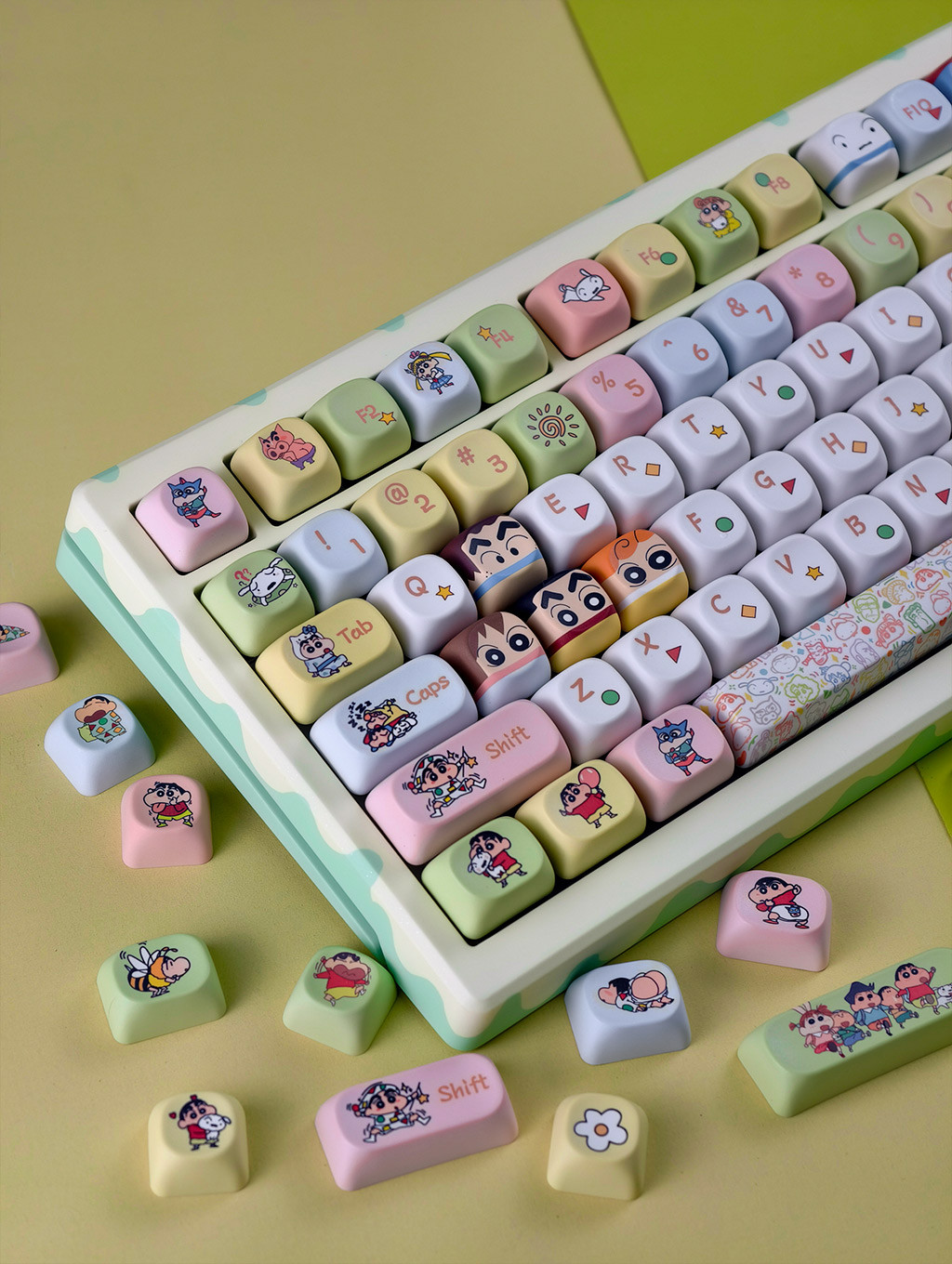 Crayon Shin-chan Keycaps PBT MOA Profile 130 คีย์การ์ตูน Dye ...