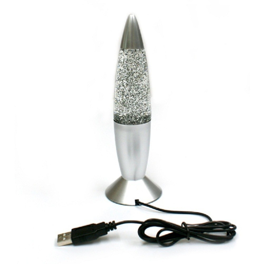 กาว. USB Rocket Light 3 สีช้ากระพริบ Glitter โคมไฟกลางคืน USB ...