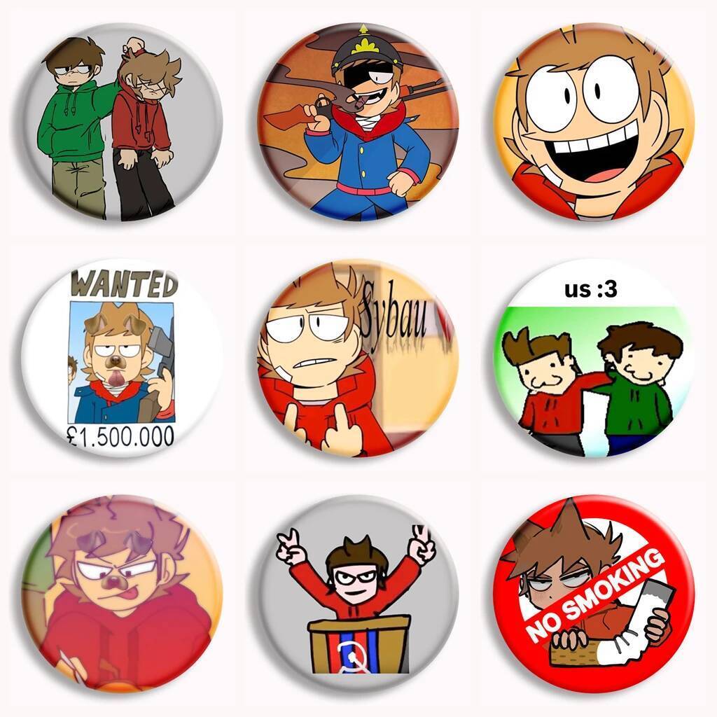อะนิเมะ Eddsworld SeriesButton Pin ตลก Tord Meme เข็มกลัด Badge กระเป๋า ...