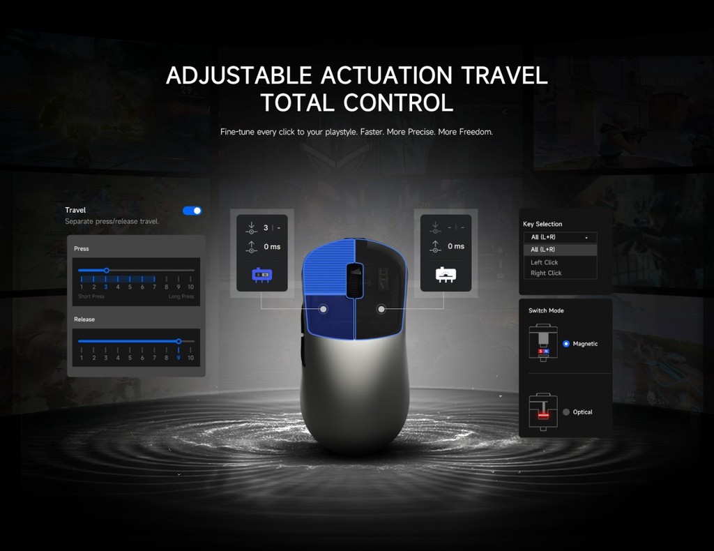 RAWM Leviathan V4 GT Esports Gaming Mouse Dual 8K เมาส์สําหรับเล่นเกม ...