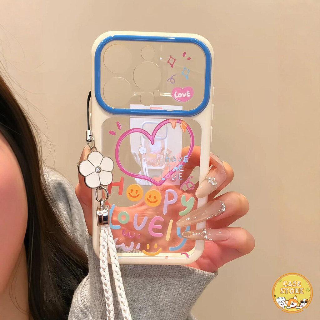 เคส ลายหัวใจข้อความ Happy Lovely สำหรับ iPhone 17Air 14 15 Pro 13 17 ...