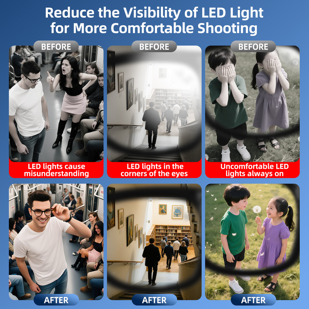 LED Light Blocking สติกเกอร์สําหรับ Ray-Ban Meta Way-farer/Sky-ler ...