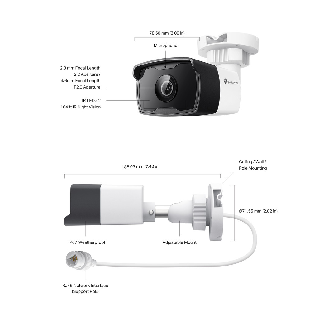 VIGI C320I 2MP OUTDOOR IR BULLET NETWORK CAMERA กล้องวงจรปิดภายนอก ...