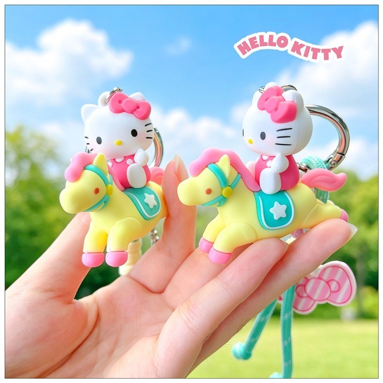 Sanrio hellokitty พวงกุญแจ Pony Hello Kitty กระเป๋านักเรียน จี้ตุ๊กตา ...