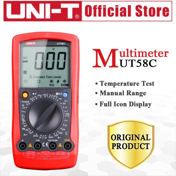 UNI-T UT58C General Digital Multimeters Full Icon LCD Display ...