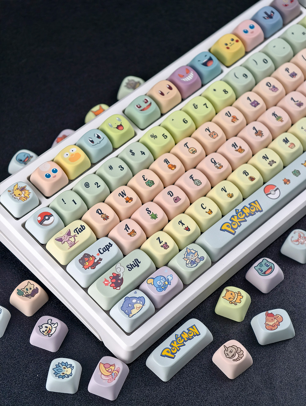 Pokemon Keycaps MOA โปรไฟล์ 130 คีย์ PBT Dye Sublimation Mechanical ...