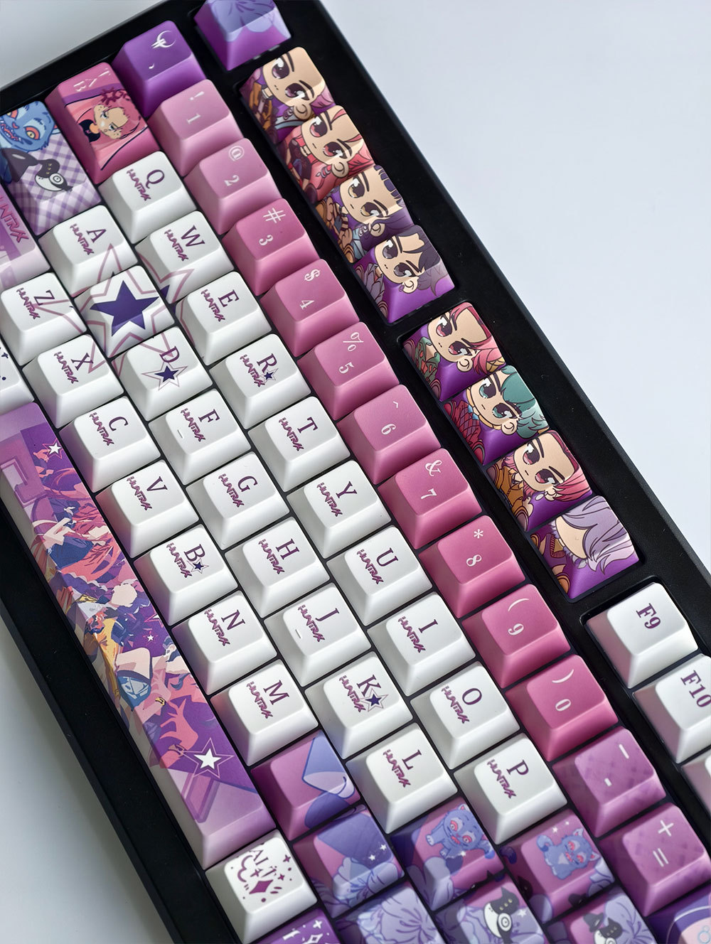 HUNTR/X Keycaps MOA/เชอร์รี่โปรไฟล์ 130 คีย์ PBT Aula F75 Dye ...