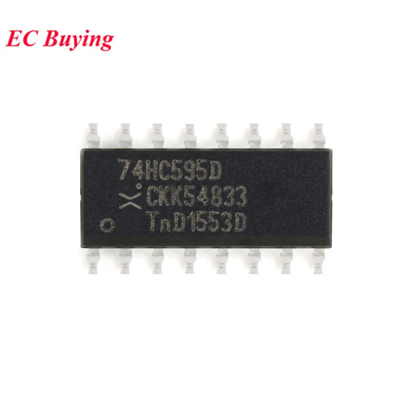 10 ชิ้น/ล็อต 74HC595D 74HC595 HC595D SOIC-16 SOIC16 8-bit Serial Input ...