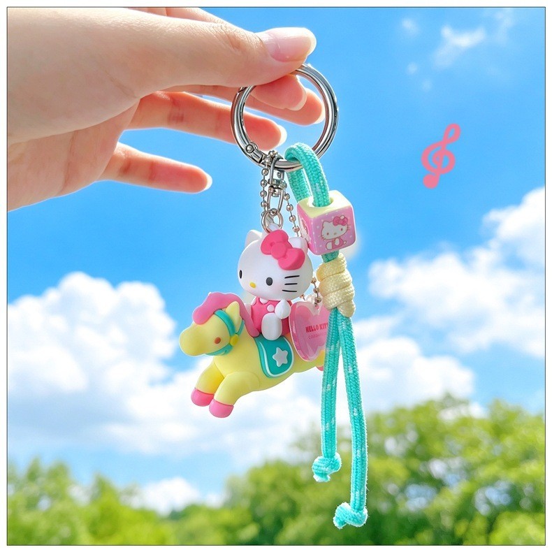 Sanrio hellokitty พวงกุญแจ Pony Hello Kitty กระเป๋านักเรียน จี้ตุ๊กตา ...
