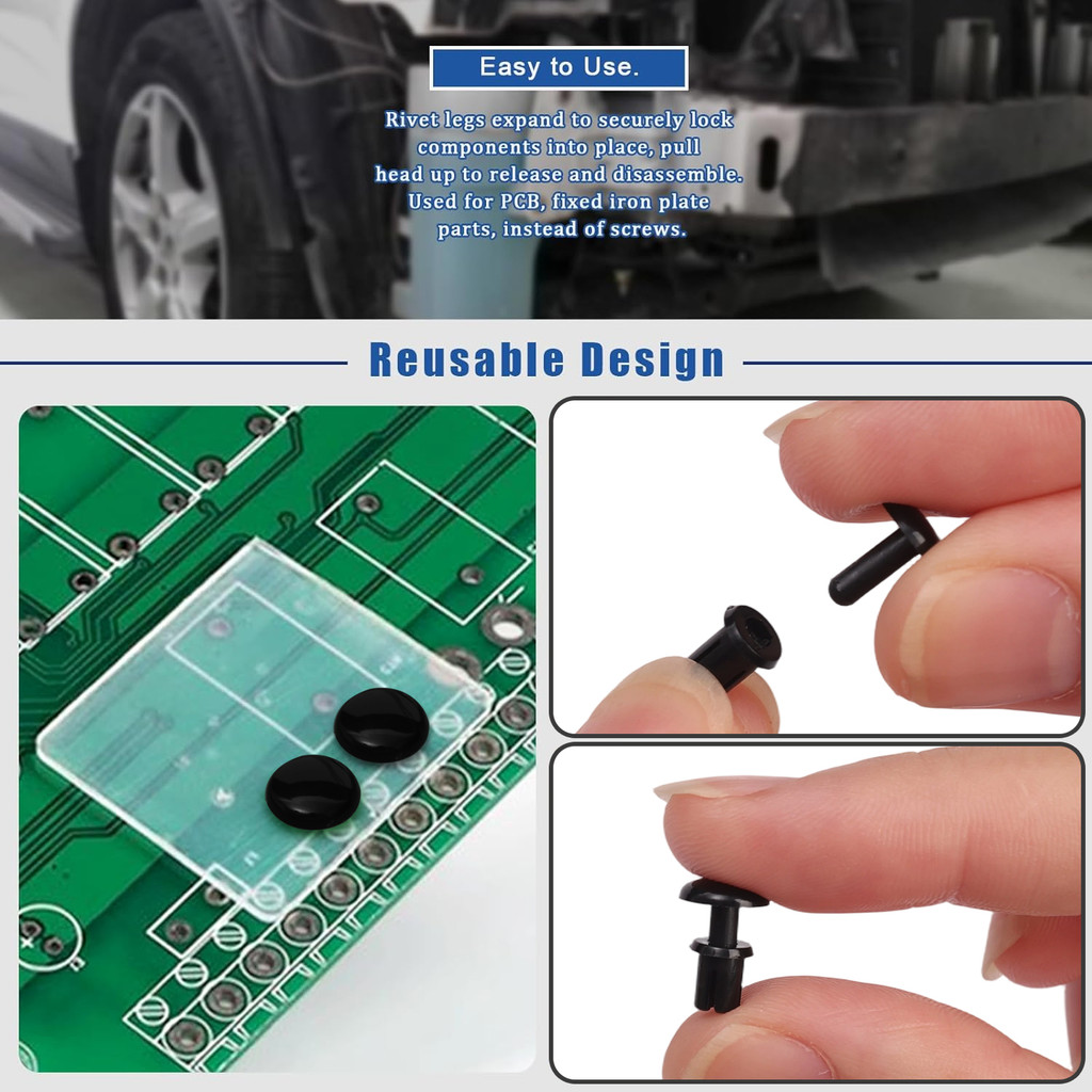 [จัดส่ง 3-5 วัน]Nylon Snap Rivets เส้นผ่านศูนย์กลาง 4 มม.สําหรับแผง 4.5 ...