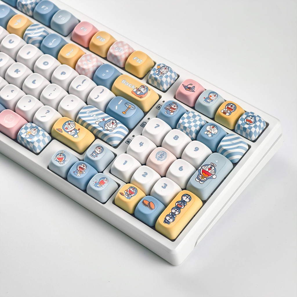 MAIMOOO การ์ตูน Keycaps 120 คีย์ MOA โปรไฟล์ PBT Doraemon Keycap Aula ...
