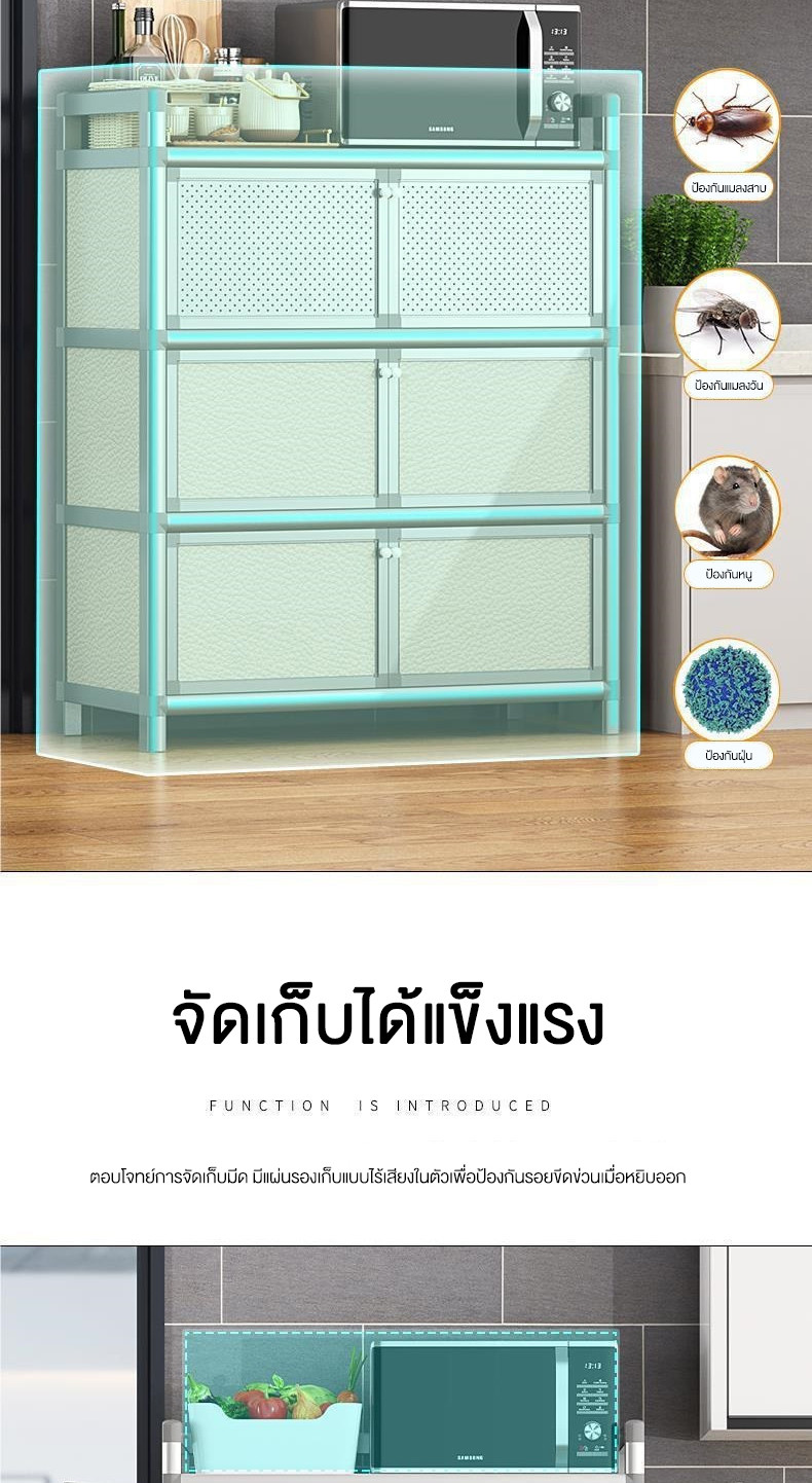 Nearra 【รับน้ำหนักได้400กก.】4ชั้/5ชั้ ตู้กับข้าว เก็บของเฟอร์นิเจอร์ ...