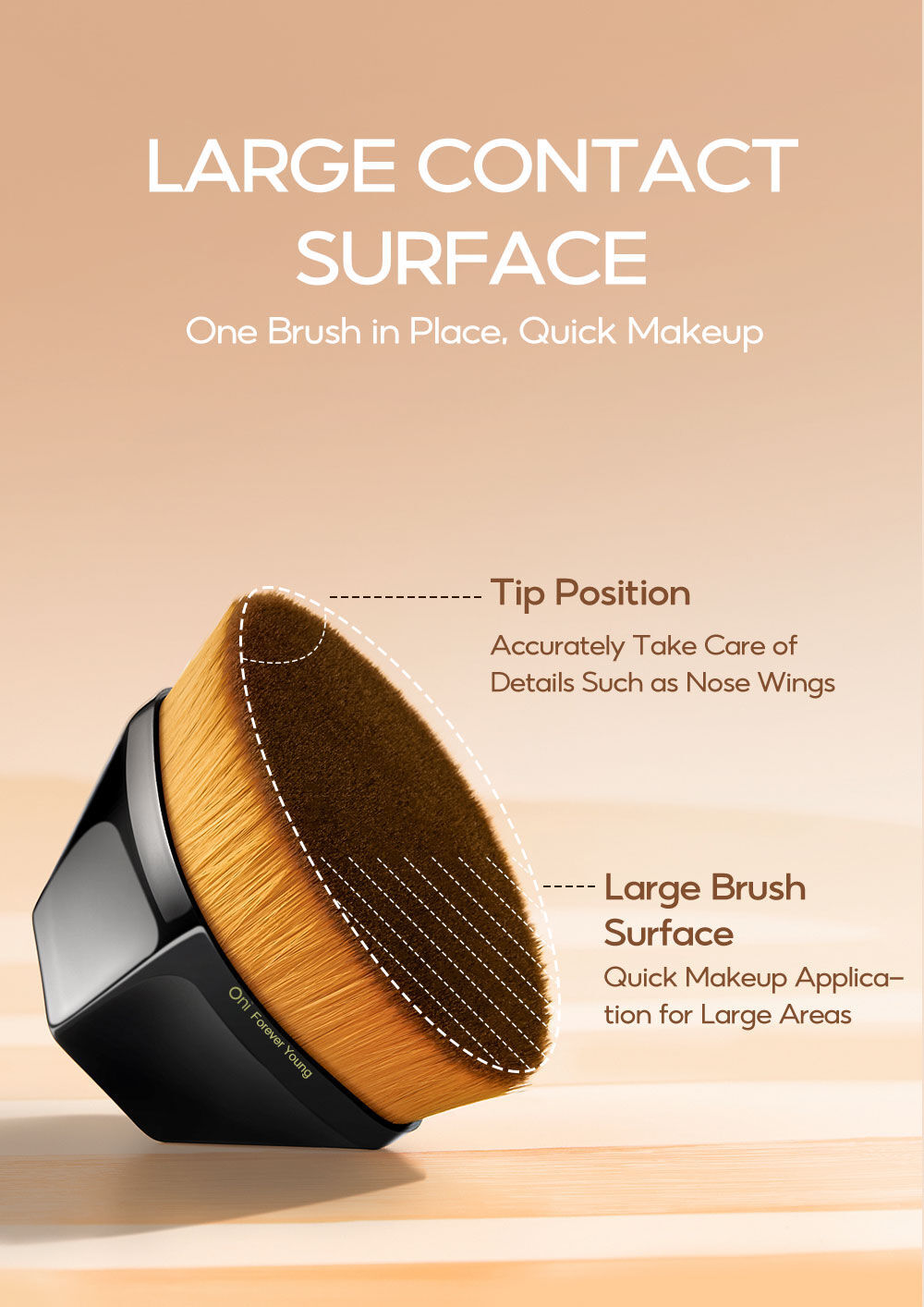 Oni Magic Petal Foundation Brush Size M #Obsidian Black โอนิ แปรงลงรอง ...