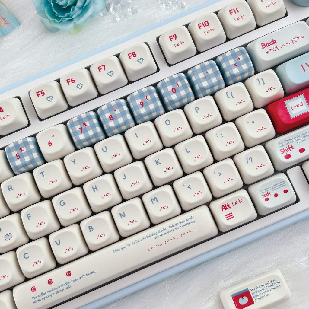 MAIMOOO Kawaii Kaomoji Keycap 120 คีย์ MOA/เชอร์รี่โปรไฟล์ PBT น่ารัก ...