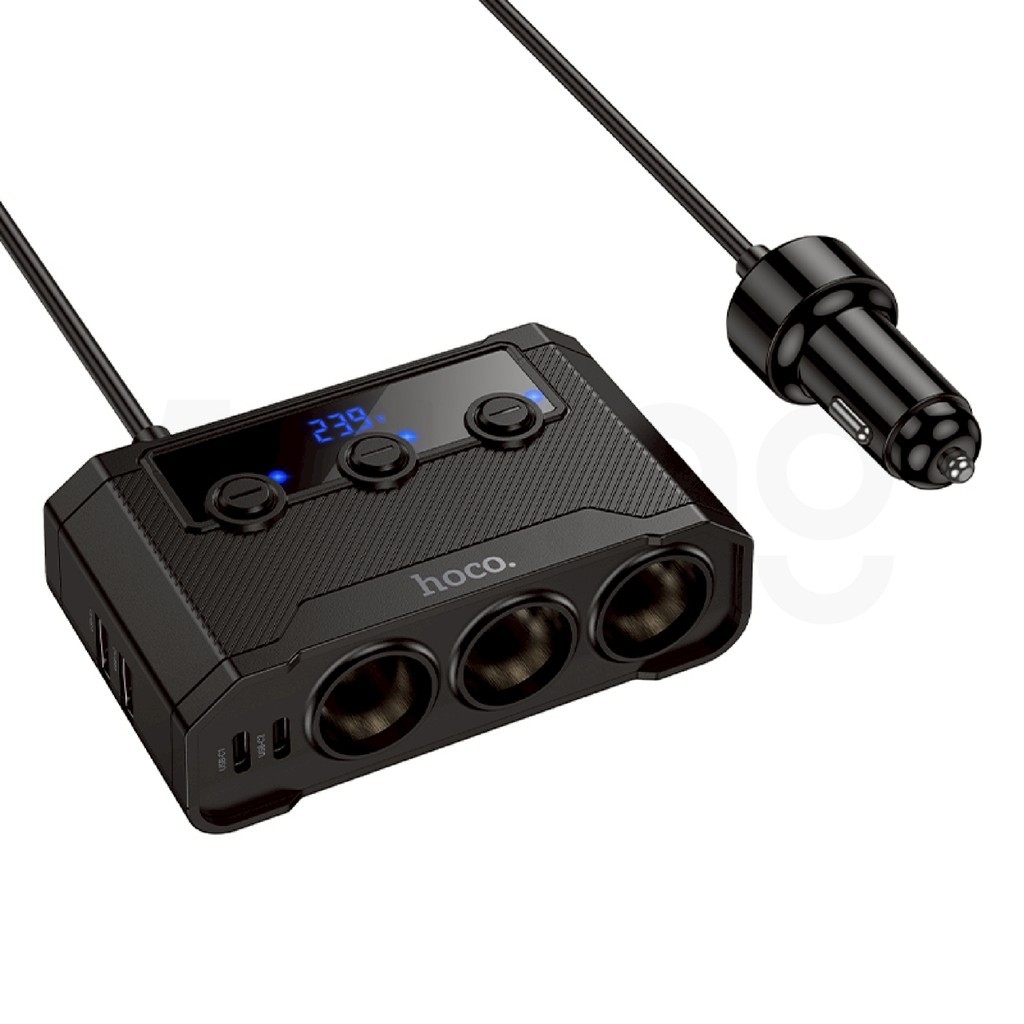 หัวชาร์จในรถยนต์ HOCO Z64 ที่ชาร์จในรถ 240W 3 ช่องจุด + 4 ช่องชาร์จ (2 ...