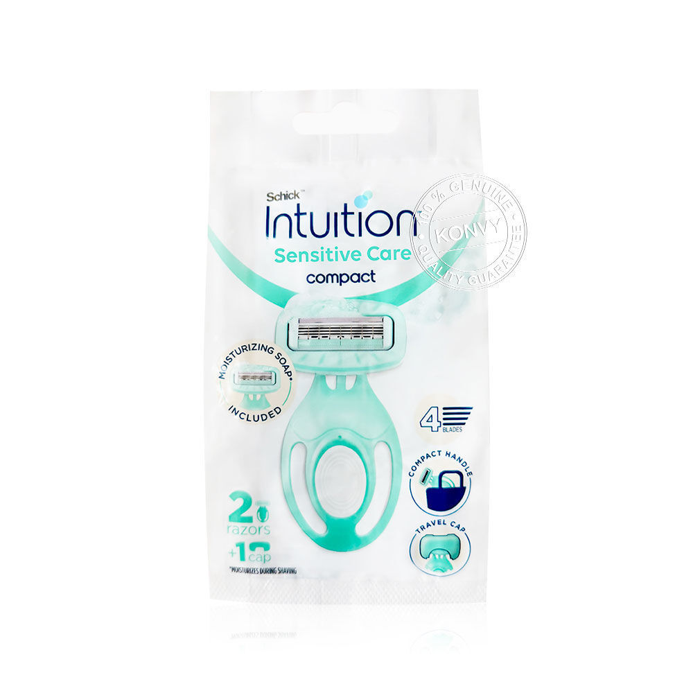 Schick Intuition Sensitive Compact 40g ชิค มีดโกน 2 ชิ้นและ Travel Cap ...