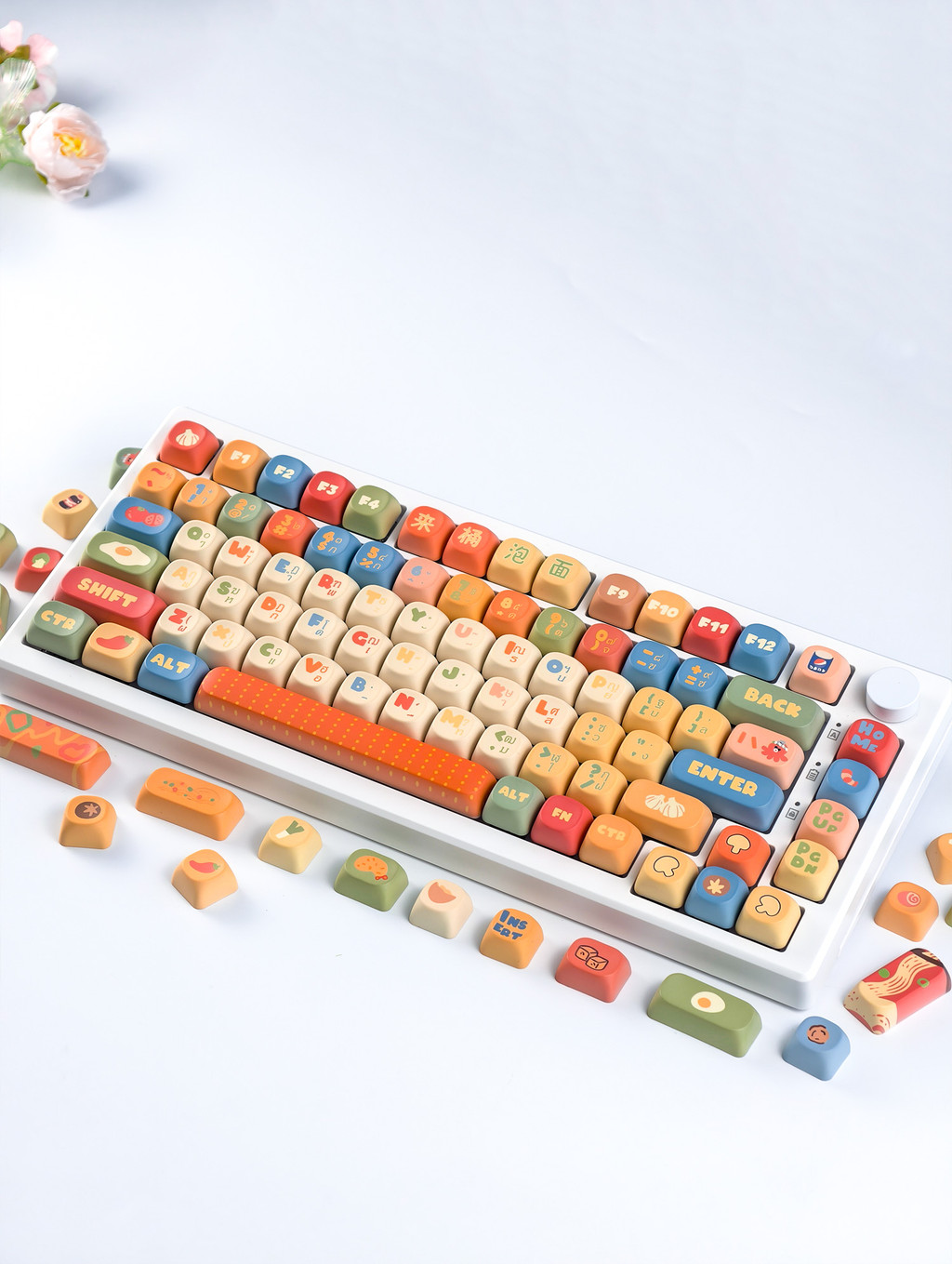【คีย์แคปไทย】MAIMOOO Instant Noodle Keycap MOA Profile 120 คีย์ PBT Dye ...