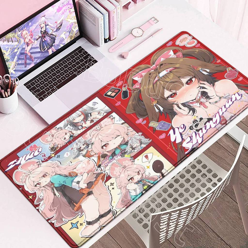 บทบาทใหม่ Zhao และ Ye Shunguang Zenless Zone Zero แผ่นรองเมาส์ ZZZ Gaming Mousepad ขนาดใหญ่ XXL 900x400 มม.แผ่นรองเม้าส์อะนิเมะโต๊ะขนาดใหญ่ Mats